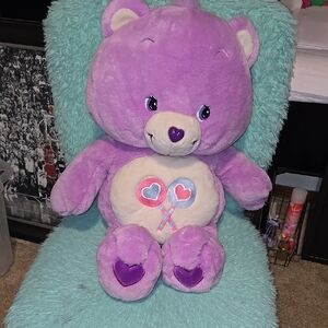 Huge Vintage Purple Plush CareBear Stuffed Animal Y2k 2003 28 Inch